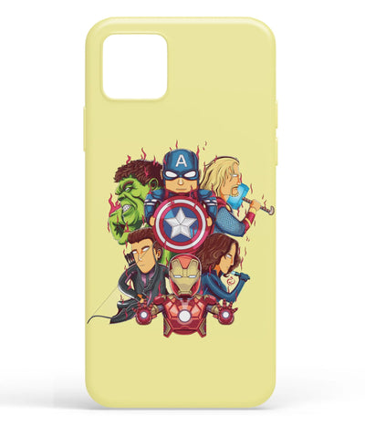 A front-on view of soft silicone phone case with a colorful design.