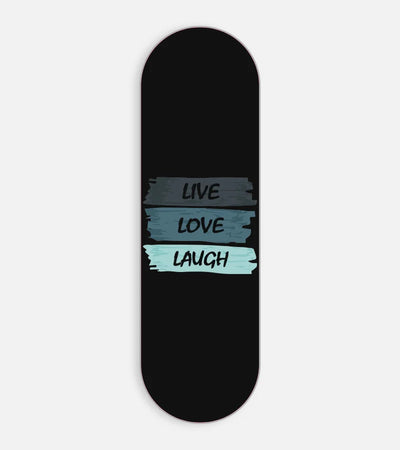 Mobile phone grip slider with a colorful design on a white background