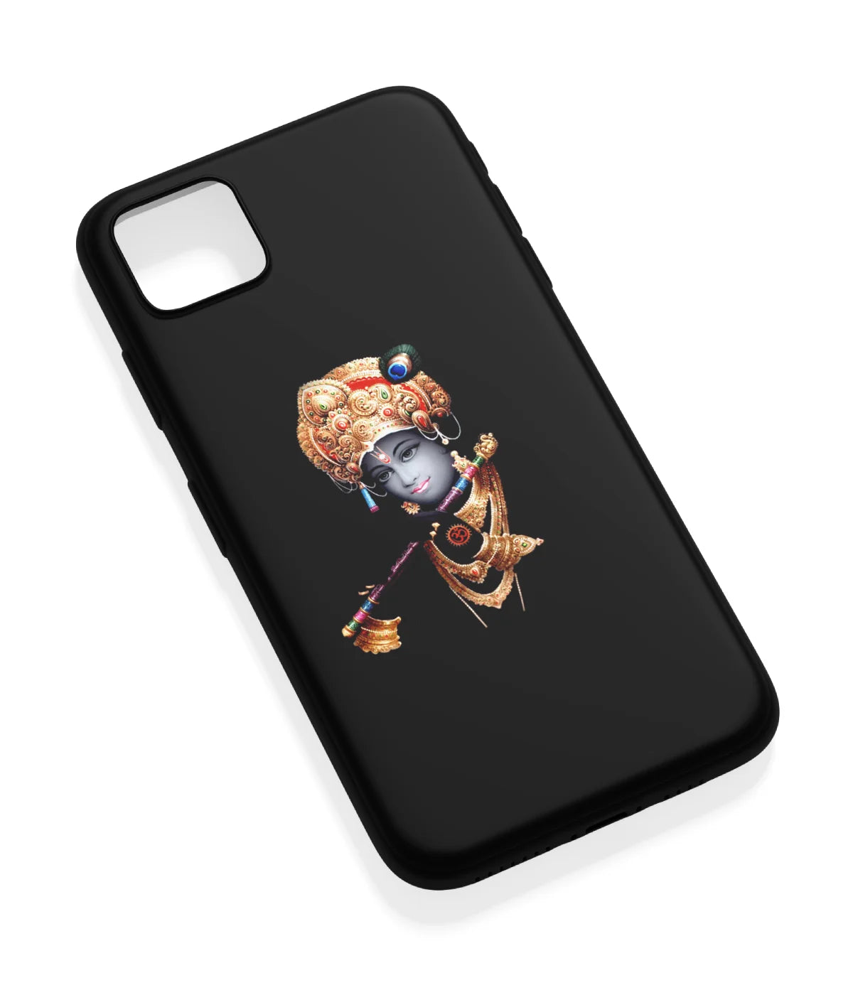 An angled view of a soft silicone case featuring a vibrant design.