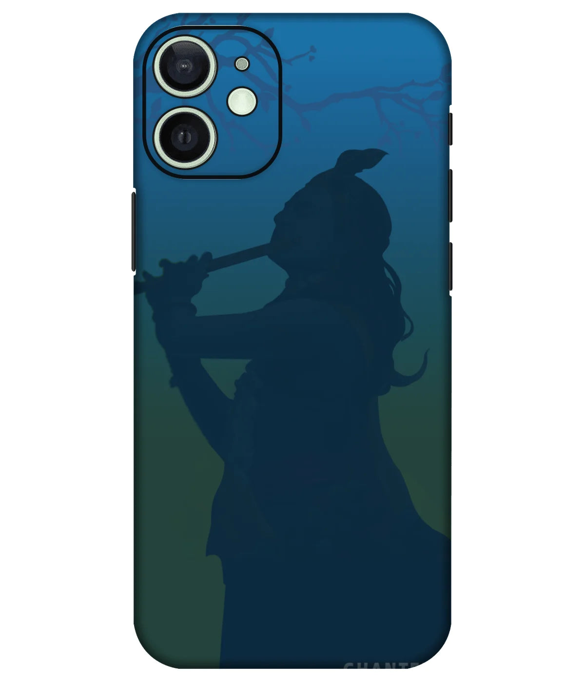 Image of a phone case featuring a mobile skin with a graphic design.