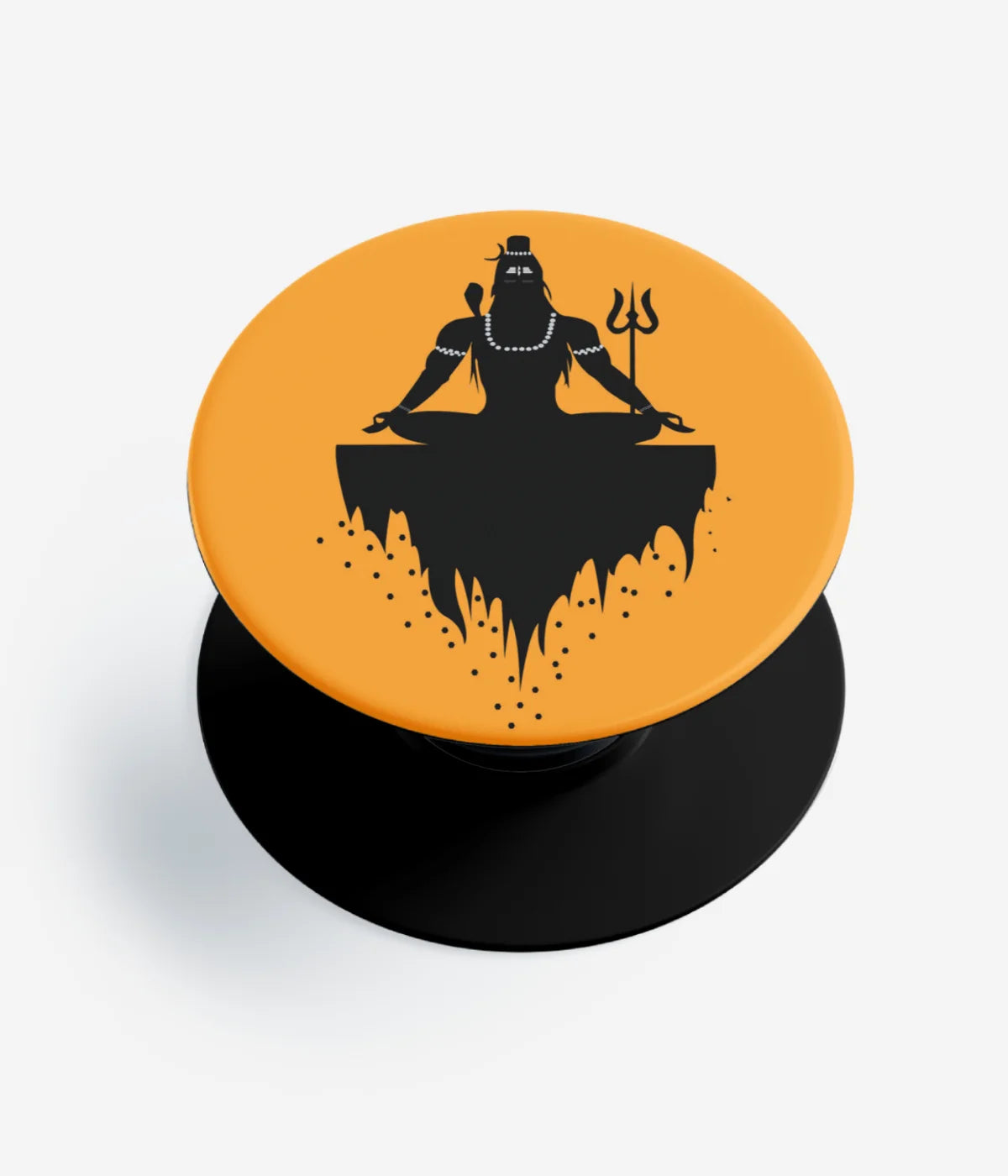 A top-down view of a phone grip holder on a clean white background