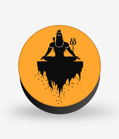 Mobile phone grip with a colorful design on a white background