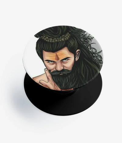 A top-down view of a phone grip holder on a clean white background