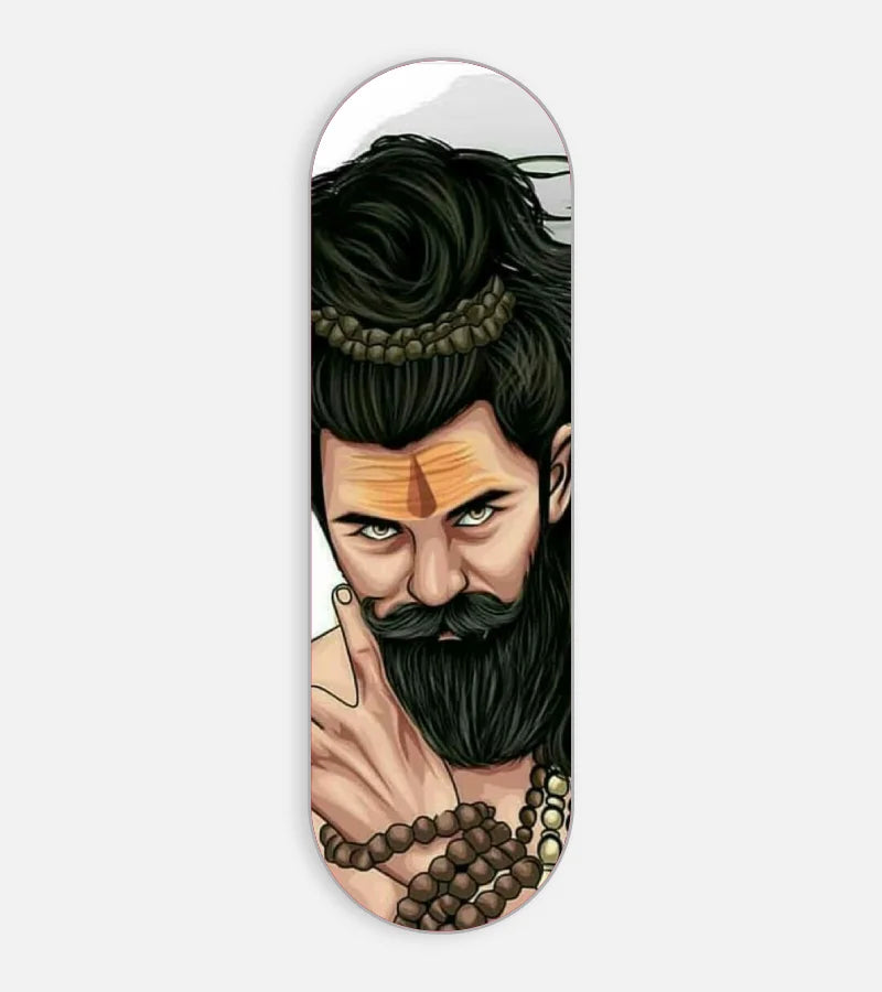 Mobile phone grip slider with a colorful design on a white background