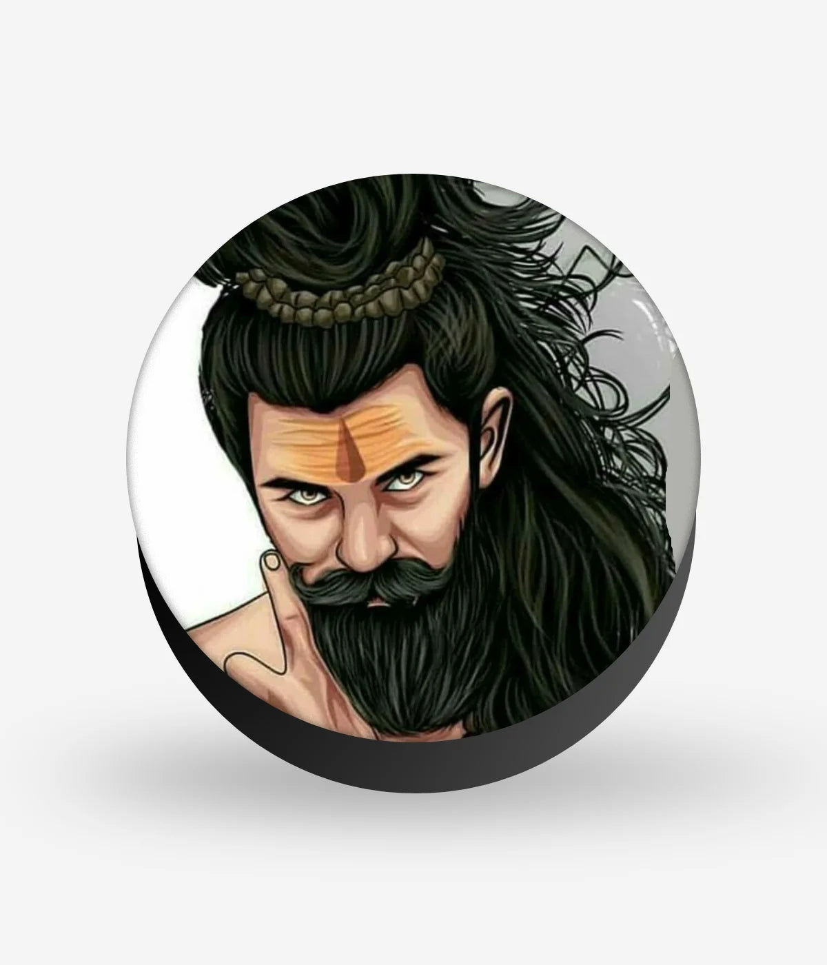 Mobile phone grip with a colorful design on a white background