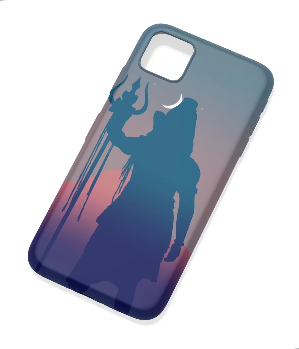 An angled view of a soft silicone case featuring a colorful design.