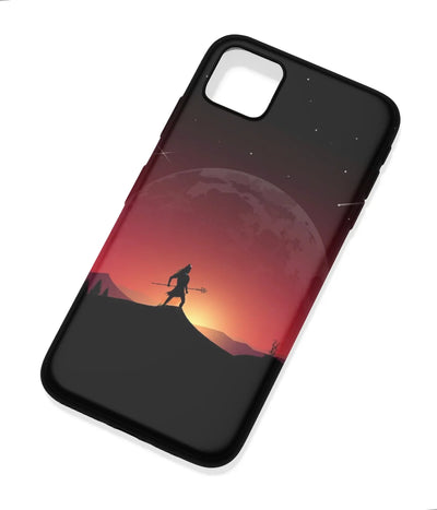 An angled view of a soft silicone case featuring a colorful design.