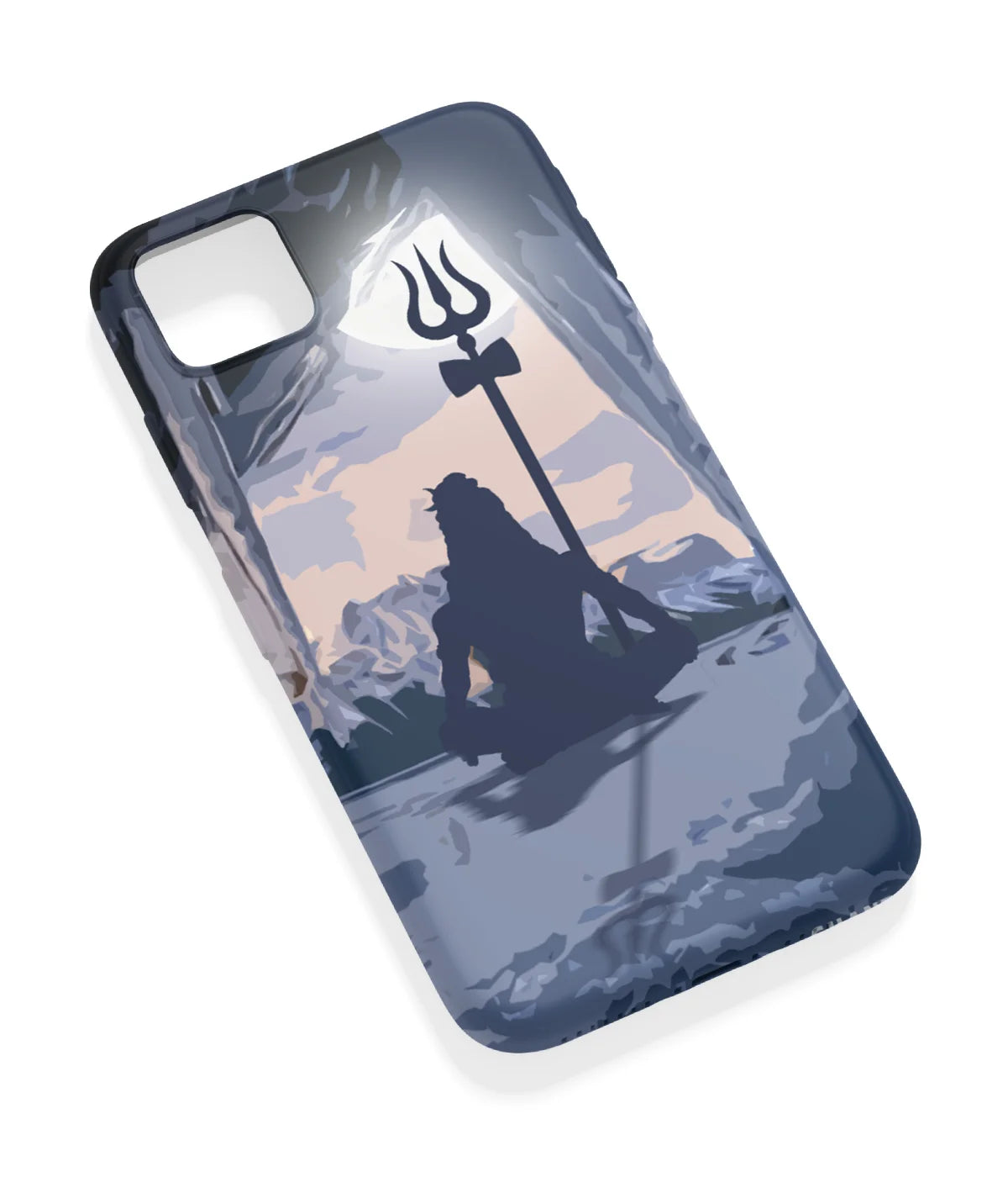 An angled view of a soft silicone case featuring a vibrant design.