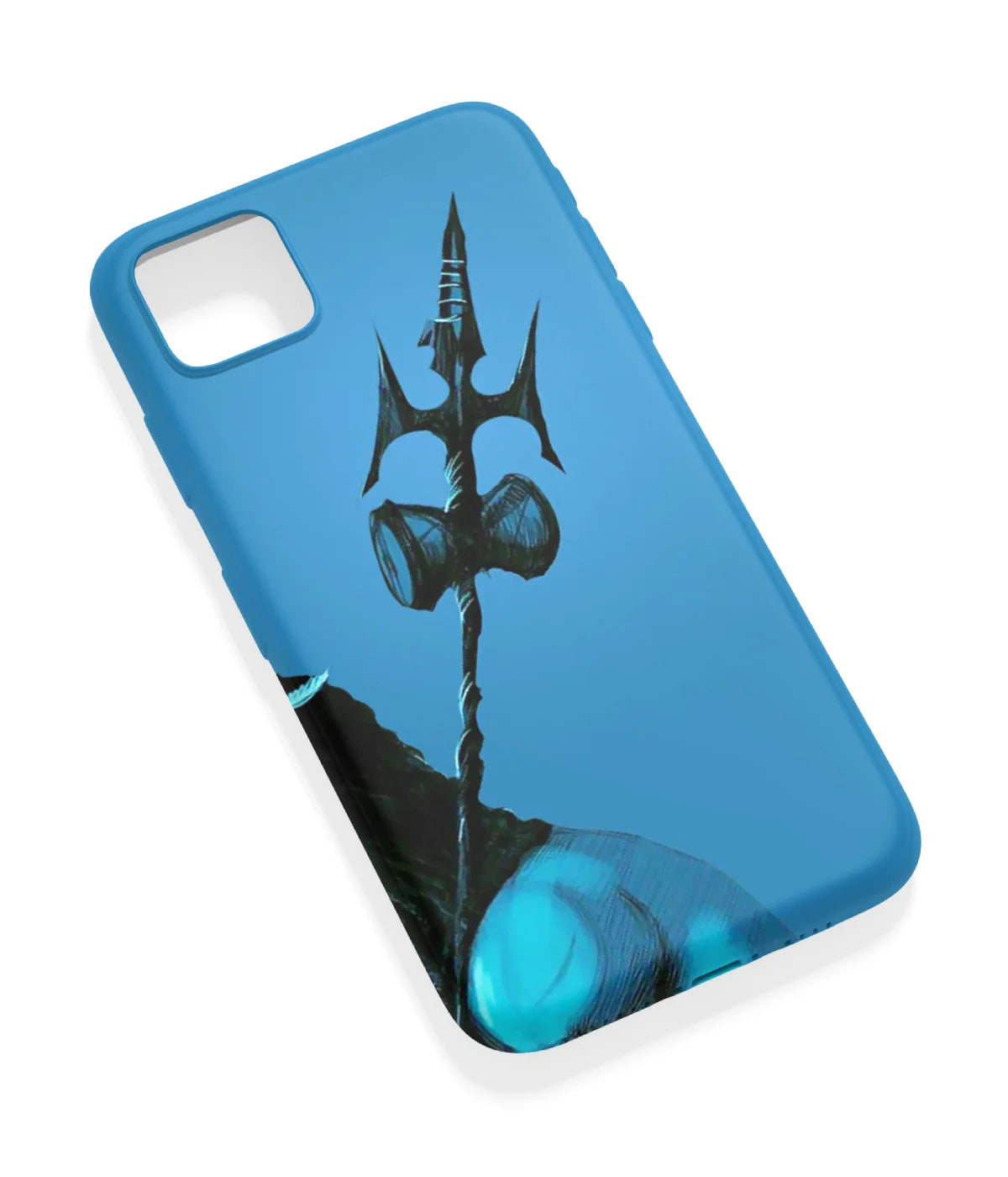 An angled view of a soft silicone case featuring a vibrant design.