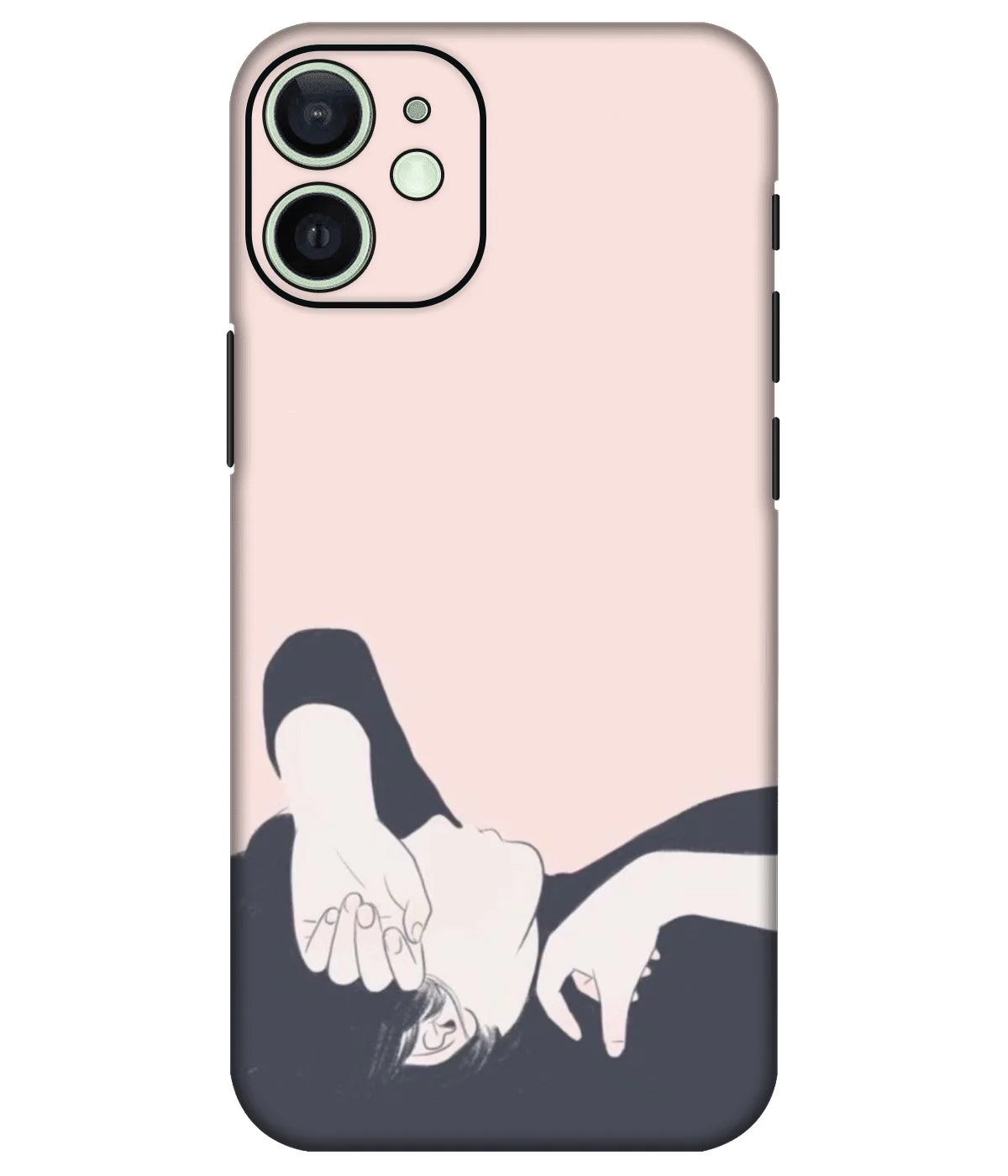 Image of a phone case featuring a mobile skin with a graphic design.