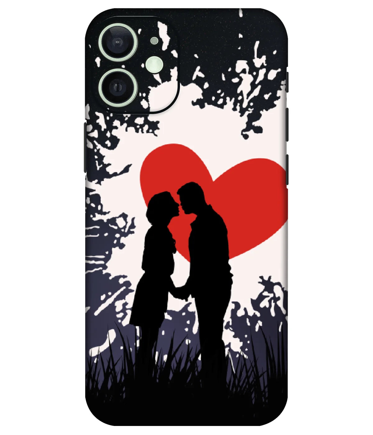 Image of a phone case featuring a mobile skin with a graphic design.