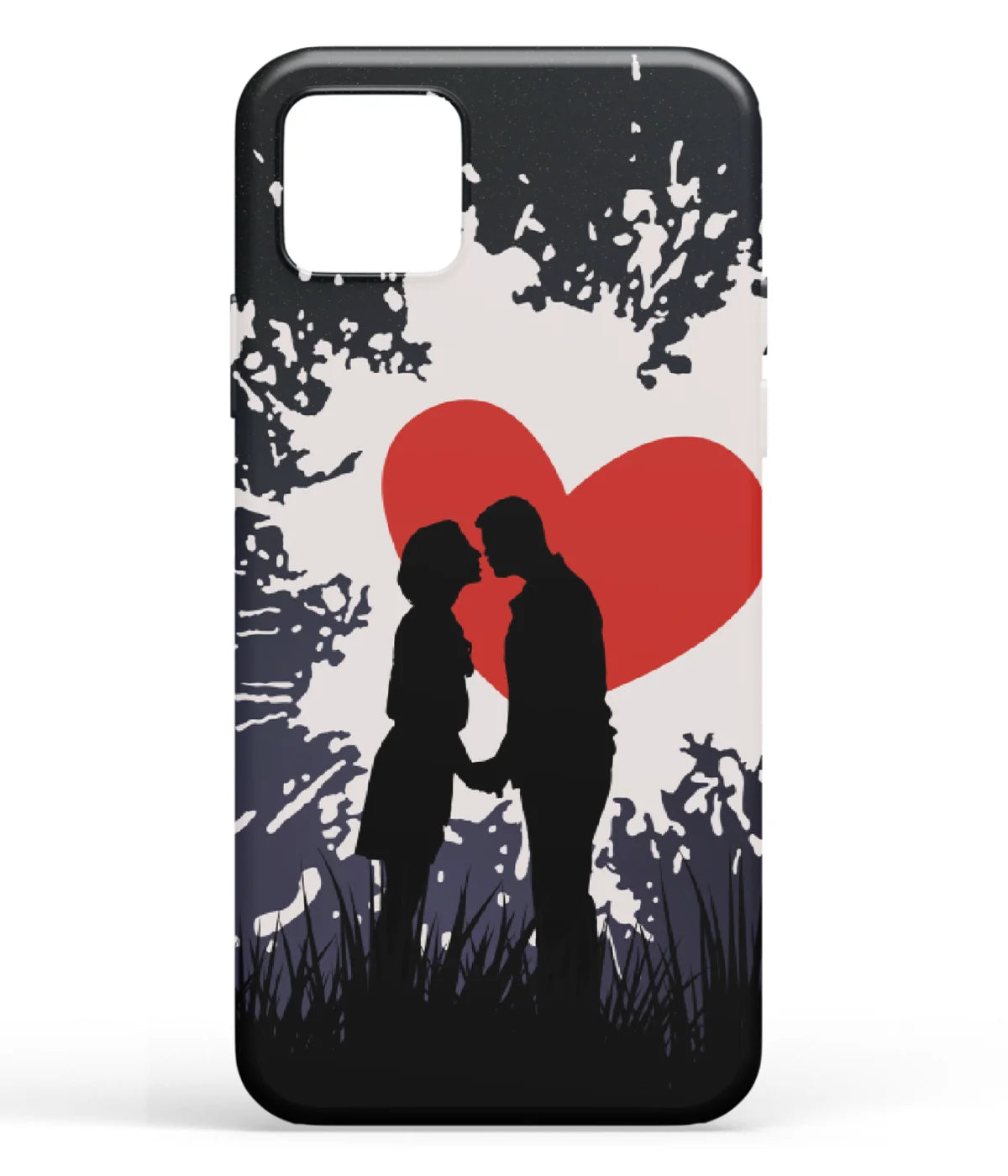 A front-on view of soft silicone phone case with a colorful design.