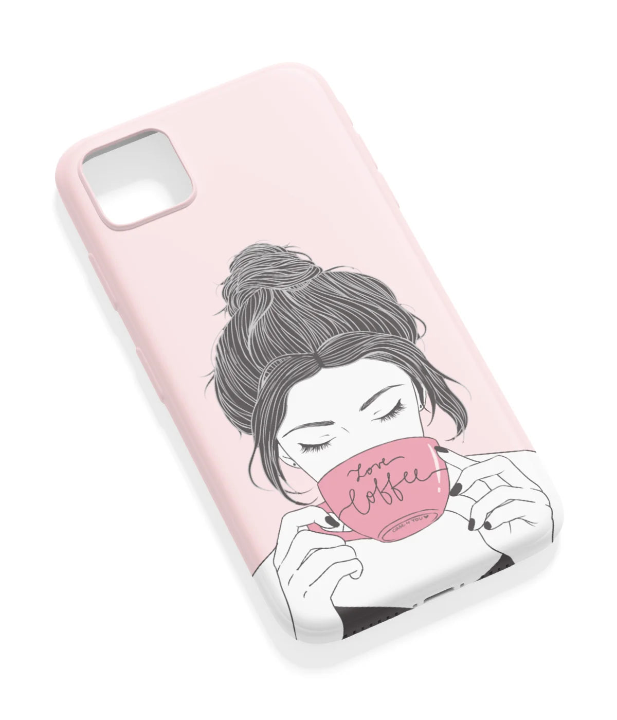 An angled view of a soft silicone case featuring a vibrant design.