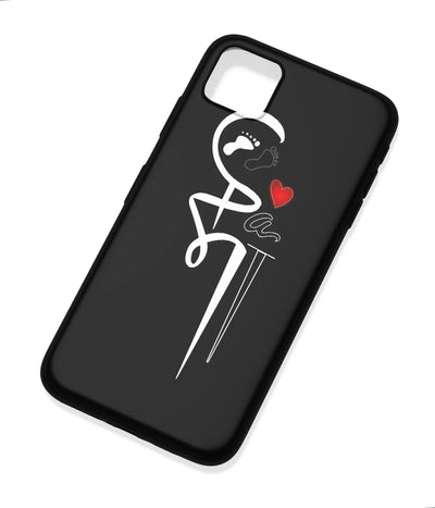 An angled view of a soft silicone case featuring a colorful design.
