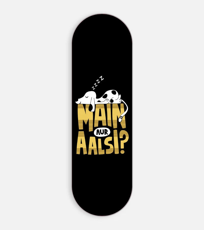 Mobile phone grip slider with a colorful design on a white background