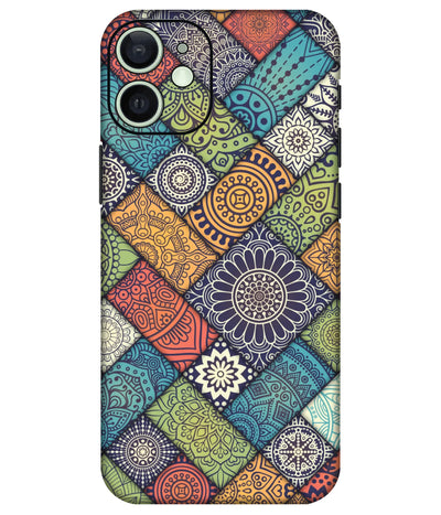 Image of a phone case featuring a mobile skin with a graphic design.