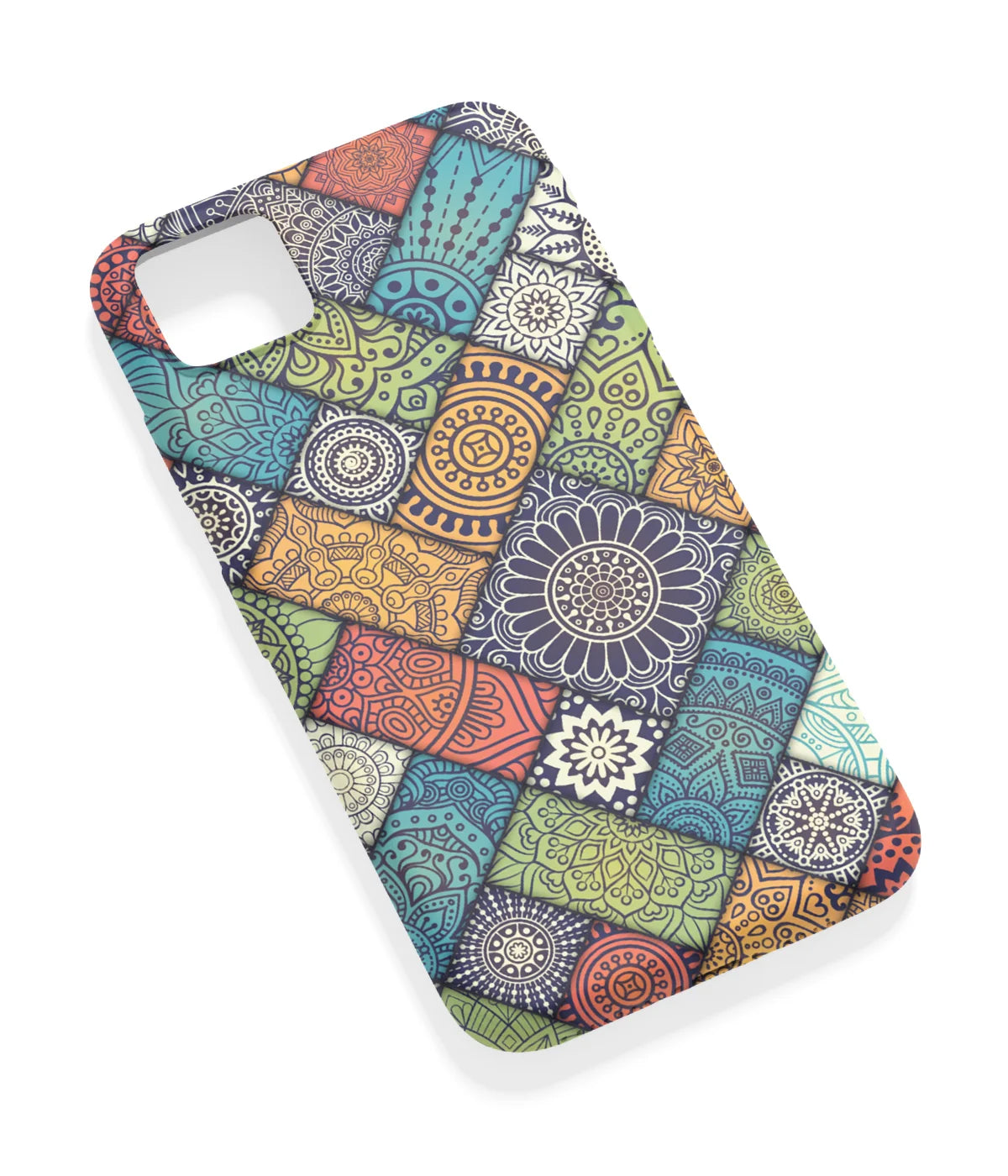 An angled view of a soft silicone case featuring a vibrant design.
