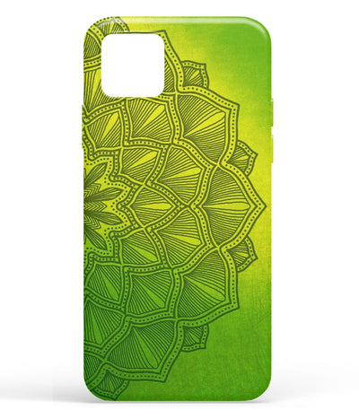 A front-on view of soft silicone phone case with a colorful design.