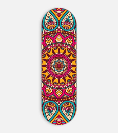 Mobile phone grip slider with a colorful design on a white background