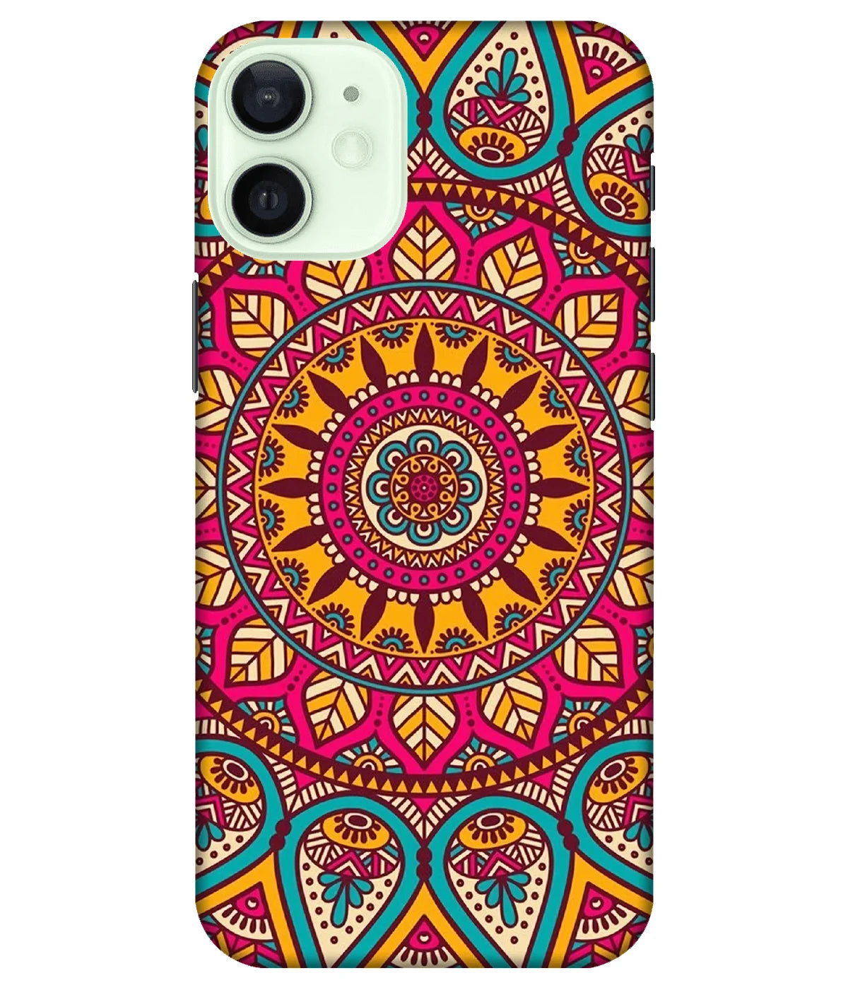 A product shot of a slim hard case with a colorful design.