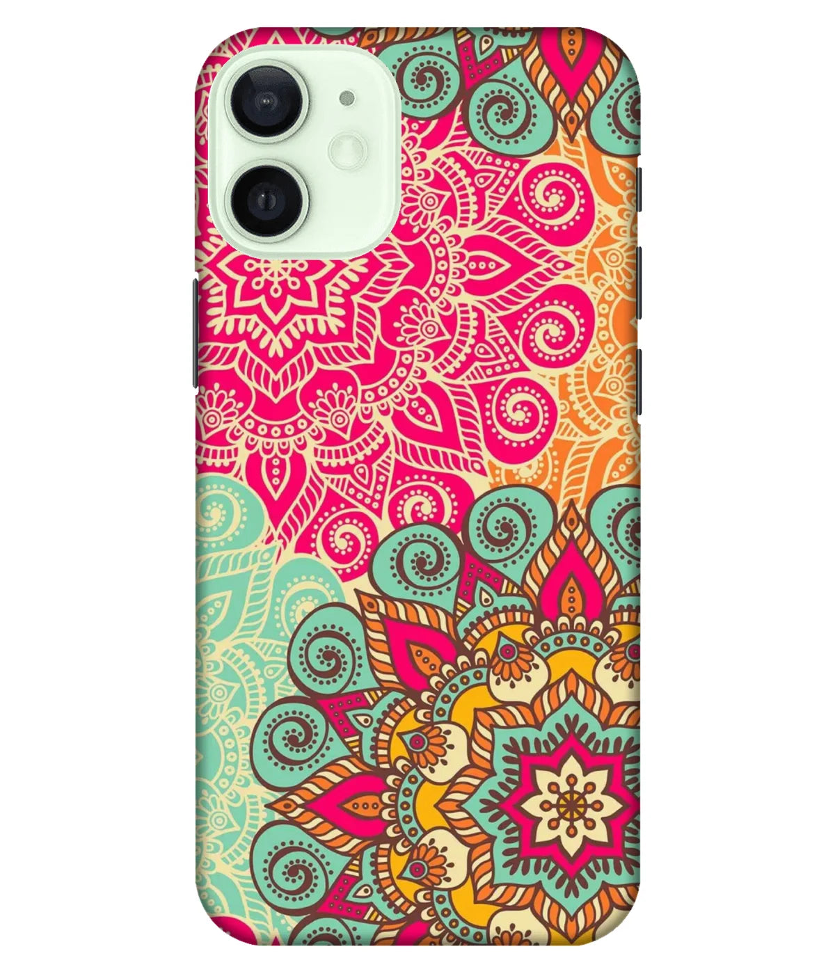 A product shot of a slim hard case with a colorful design.