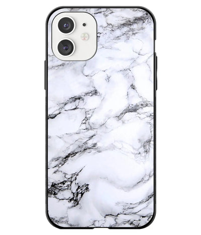 A front-on view of a glass phone case with a colorful design.