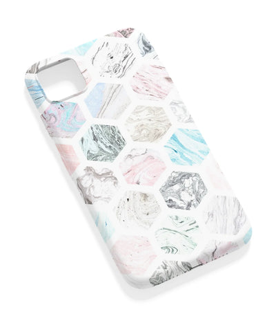 An angled view of a soft silicone case featuring a vibrant design.