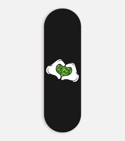 Mobile phone grip slider with a colorful design on a white background