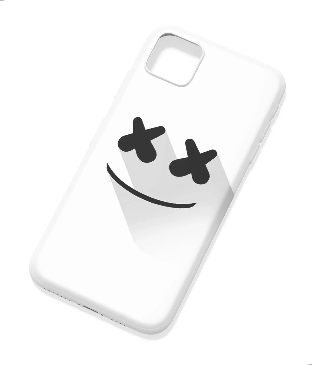 An angled view of a soft silicone case featuring a colorful design.
