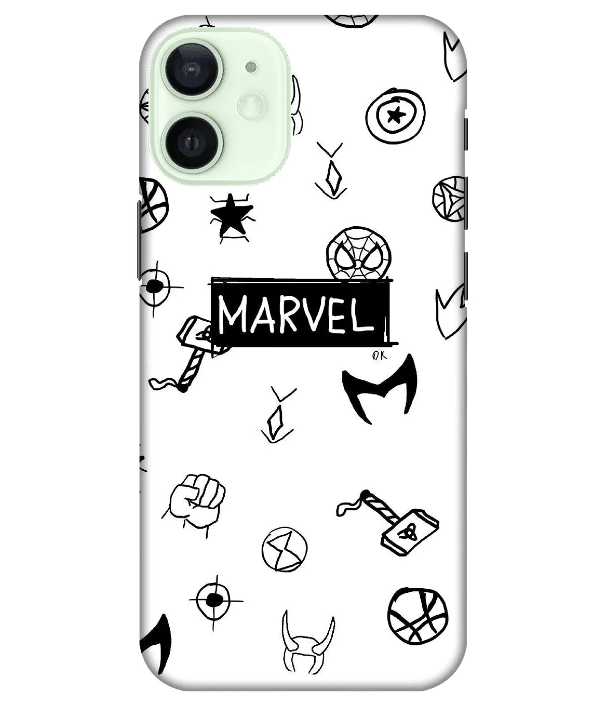 A product shot of a slim hard case with a colorful design.