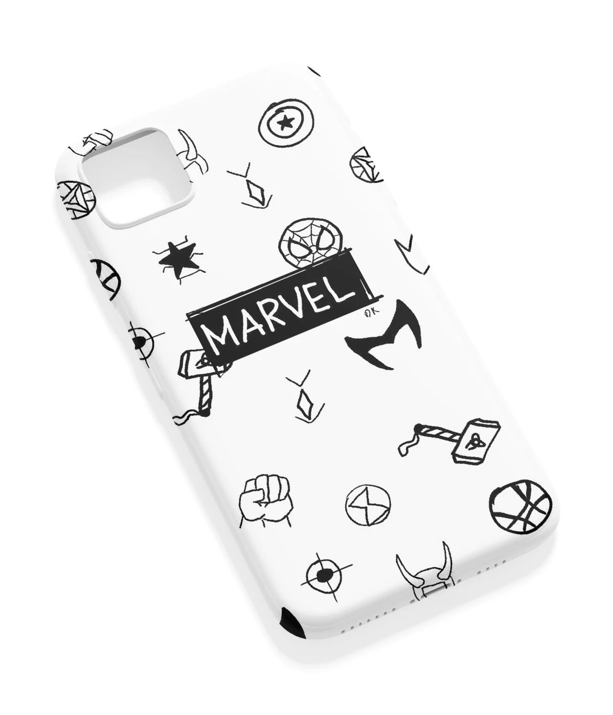 An angled view of a soft silicone case featuring a vibrant design.