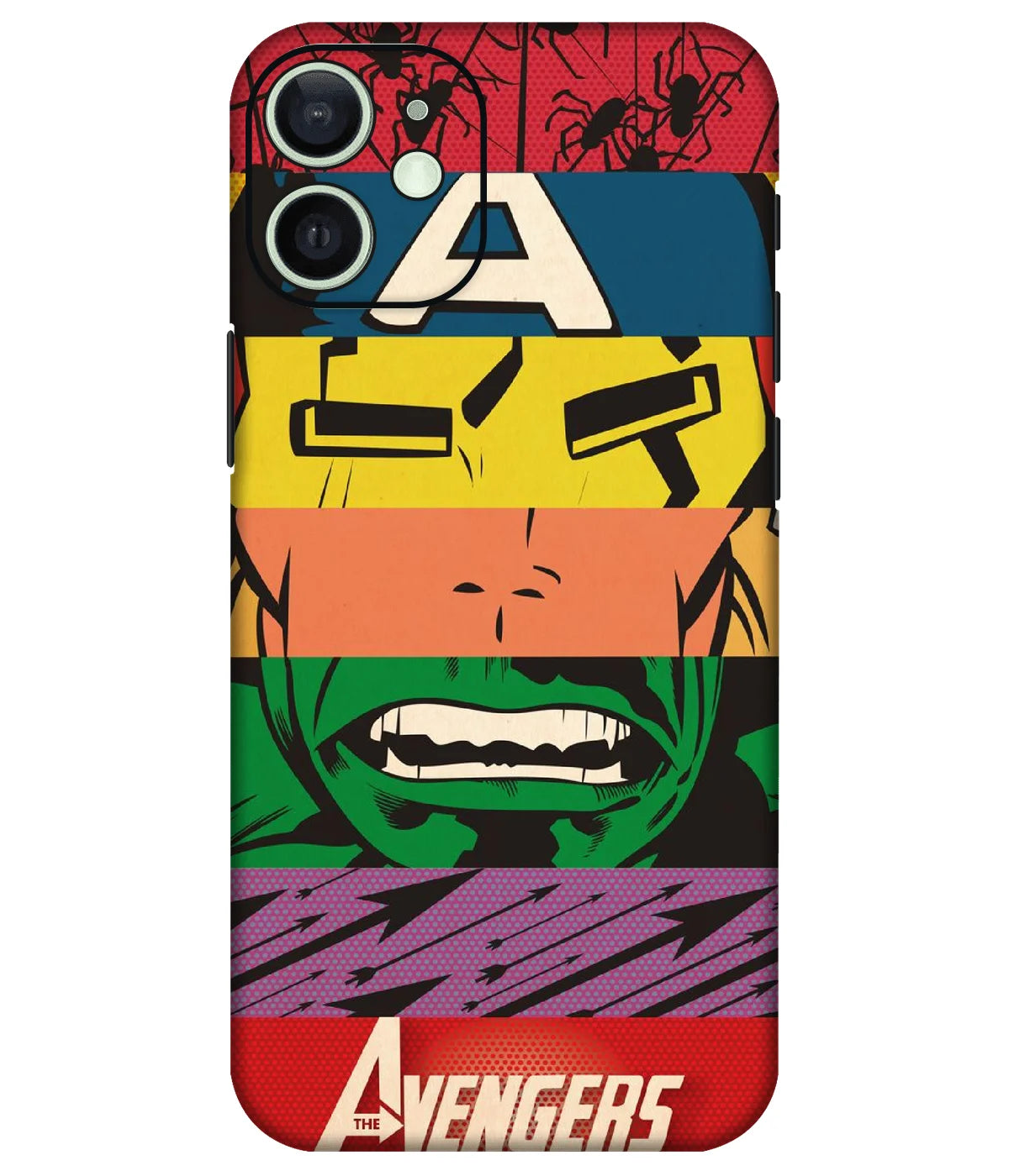 Image of a phone case featuring a mobile skin with a graphic design.