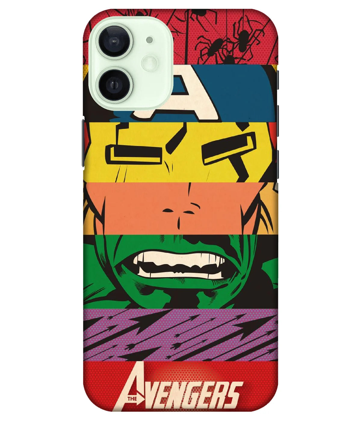 A product shot of a slim hard case with a colorful design.