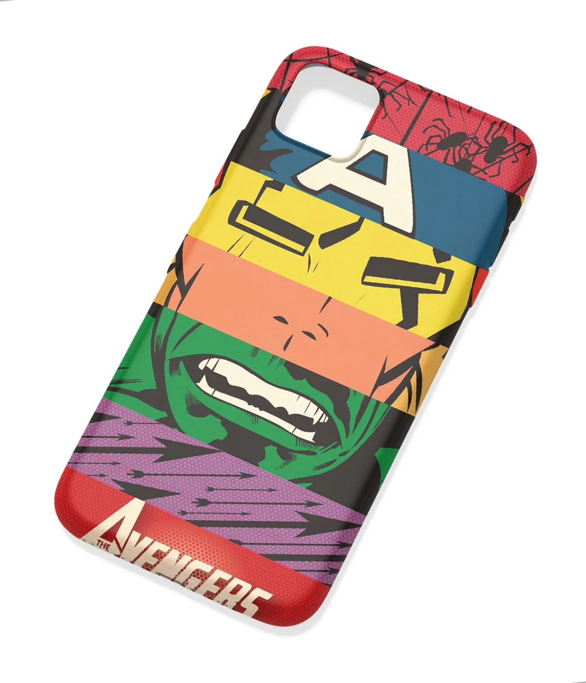 An angled view of a soft silicone case featuring a colorful design.