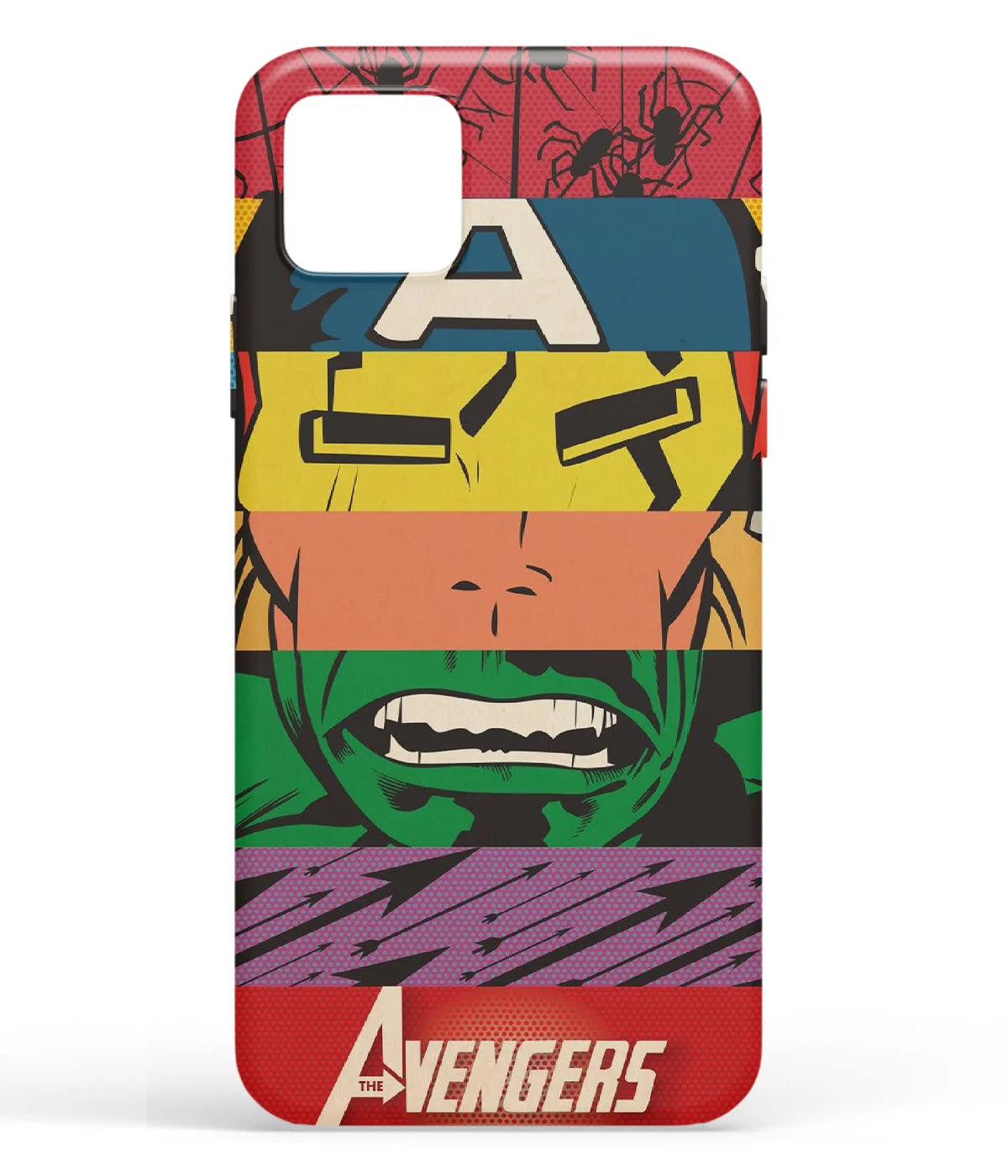 A front-on view of soft silicone phone case with a colorful design.