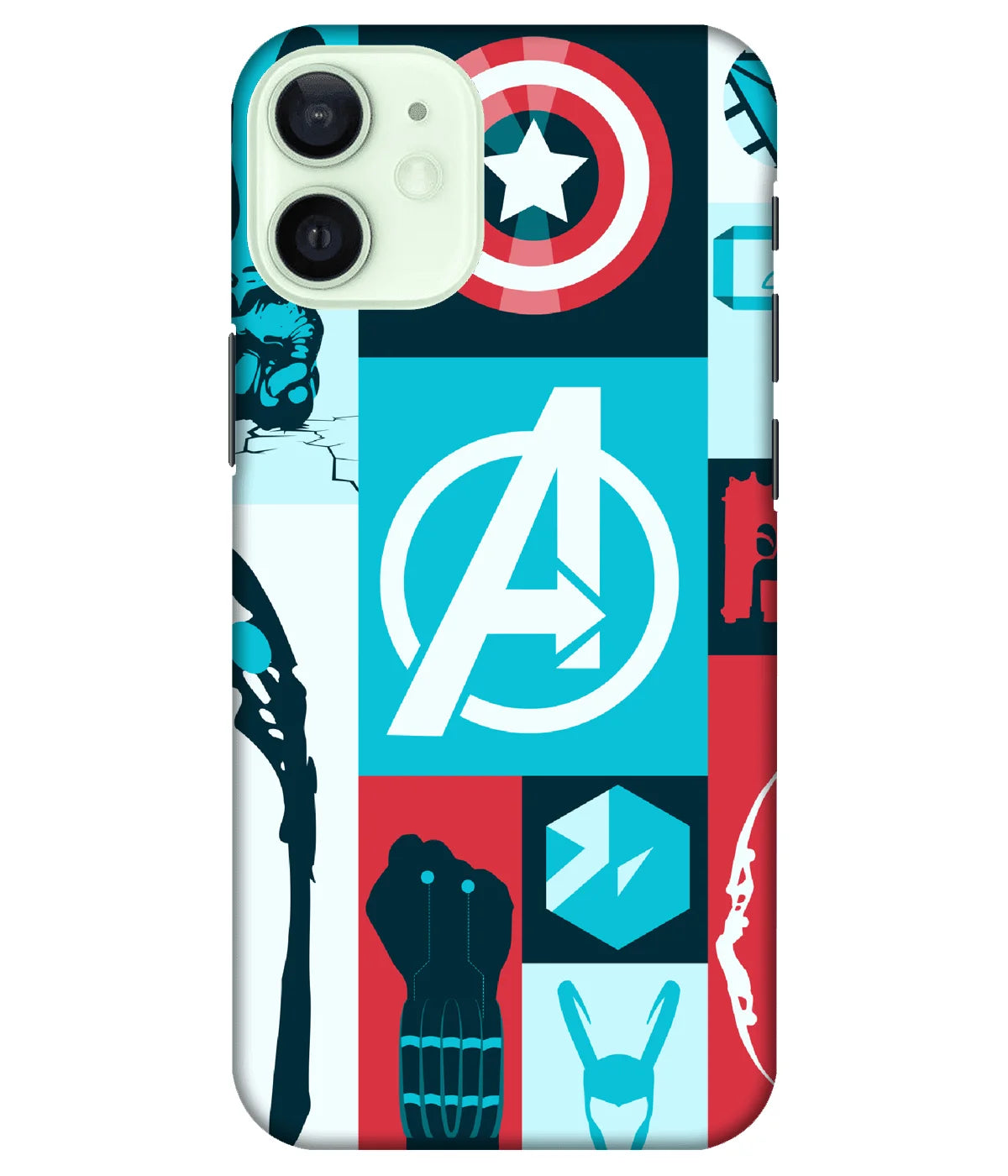 A product shot of a slim hard case with a colorful design.