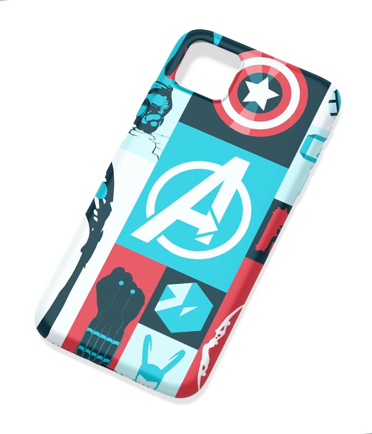 An angled view of a soft silicone case featuring a colorful design.