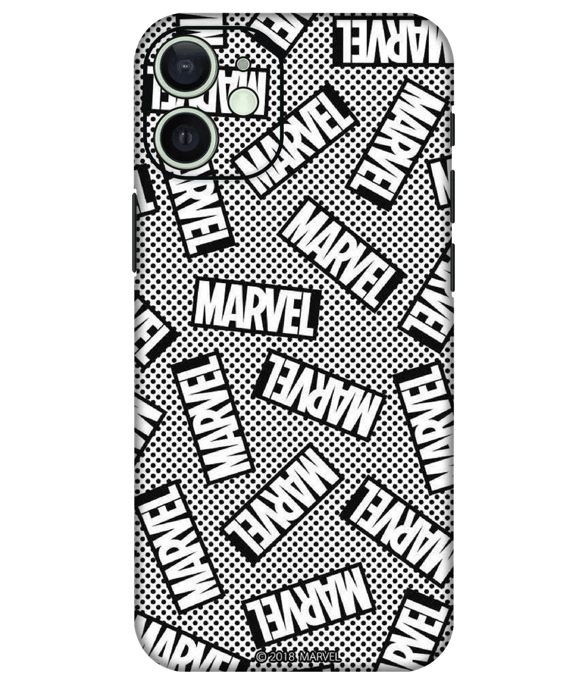 Image of a phone case featuring a mobile skin with a graphic design.