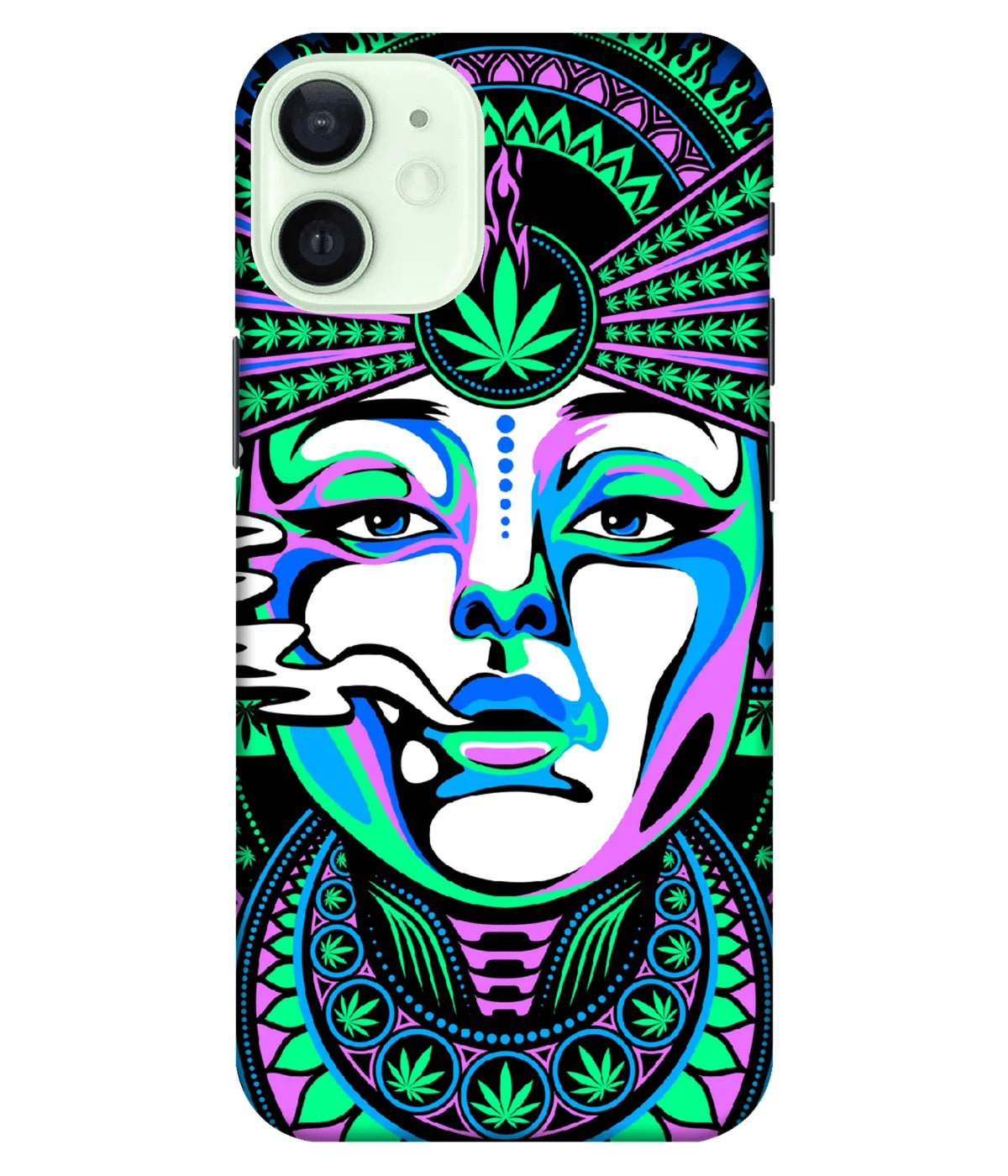 A product shot of a slim hard case with a colorful design.