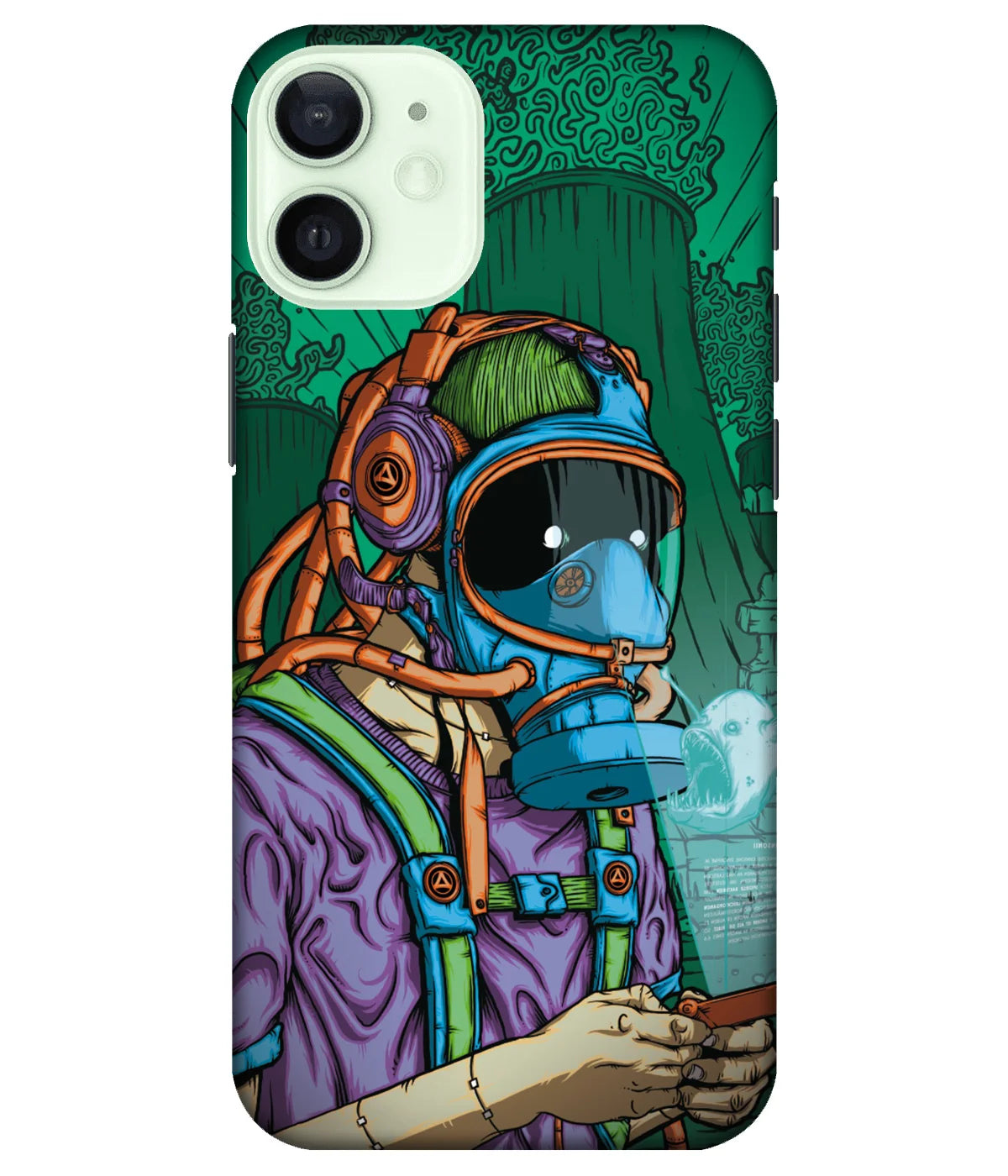 A product shot of a slim hard case with a colorful design.
