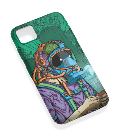 An angled view of a soft silicone case featuring a vibrant design.