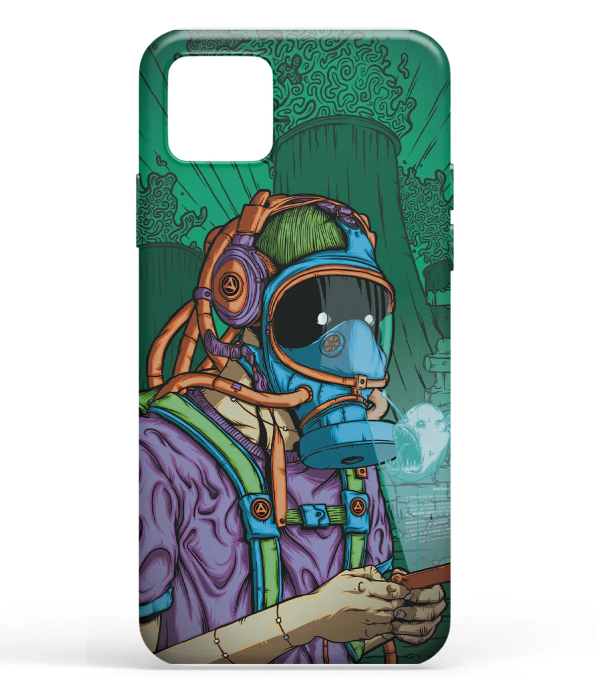 A front-on view of soft silicone phone case with a colorful design.
