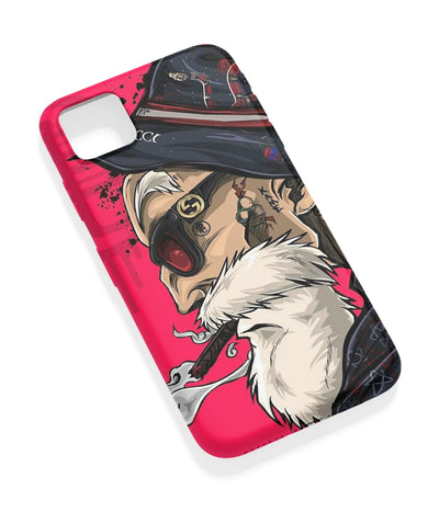 An angled view of a soft silicone case featuring a vibrant design.