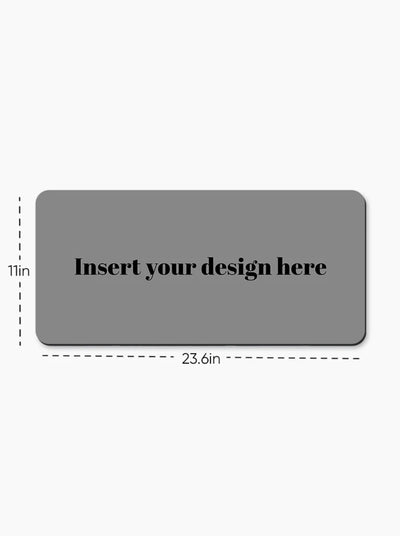 Illustration for the Medium Desk Mat displaying exact dimensions of 23.6 inches (60cm) width by 11 inches (28cm) height.