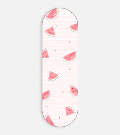 Mobile phone grip slider with a colorful design on a white background