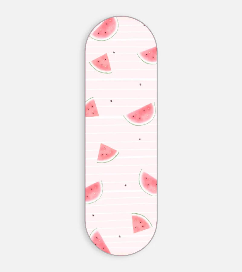Mobile phone grip slider with a colorful design on a white background