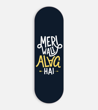 Mobile phone grip slider with a colorful design on a white background