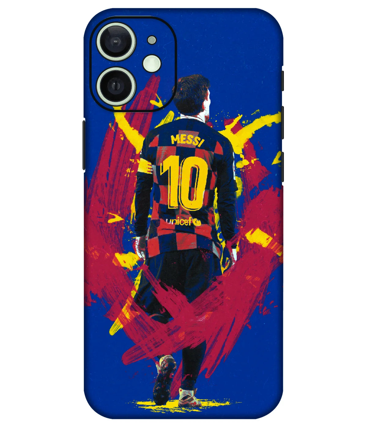 Image of a phone case featuring a mobile skin with a graphic design.