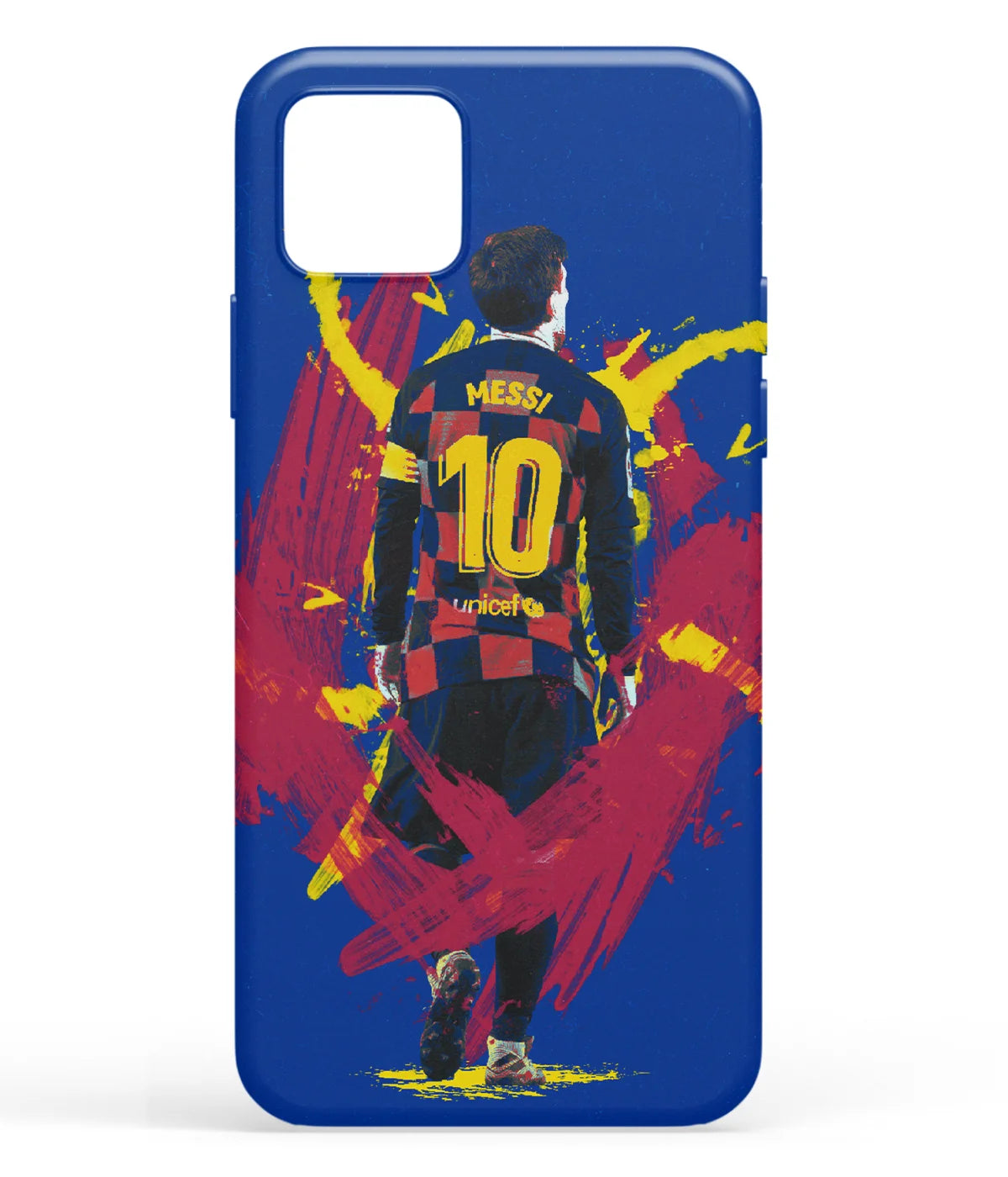 A front-on view of soft silicone phone case with a colorful design.