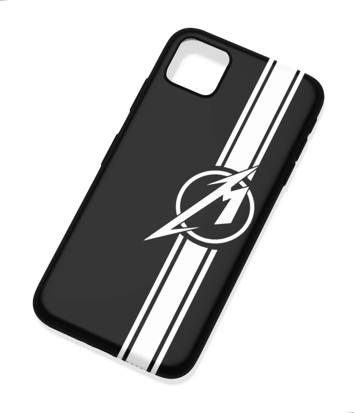 An angled view of a soft silicone case featuring a colorful design.